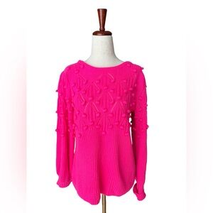 Lilly Pulitzer Nueve Sweater in Hyper Pink Size Medium
